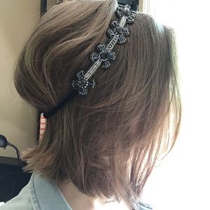 Pink Pewter jeweled headband